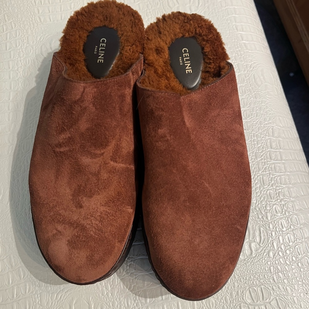Celine Dana wedge mule suede 40 9 - Picture 2 of 8